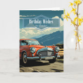 for Grandpa's Bithday Masculine Classic Car Karte (Gelbe Blume)