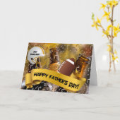 for Husband Father’s Day Fußball und Beer | Karte (Gelbe Blume)