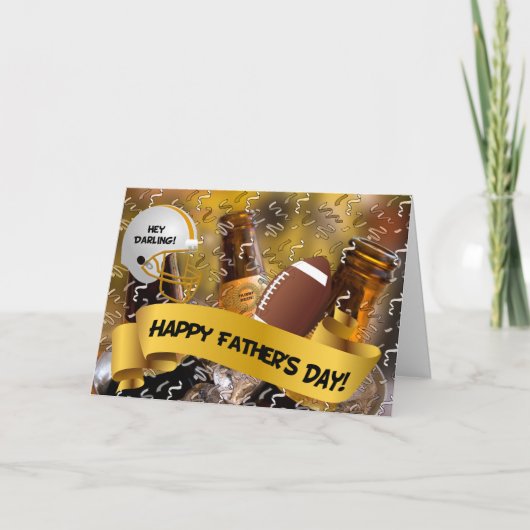 for Husband Father’s Day Fußball und Beer | Karte (Vorderseite)