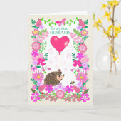 For Husband Valentine with a Cute Hedgehog Karte (Gelbe Blume)