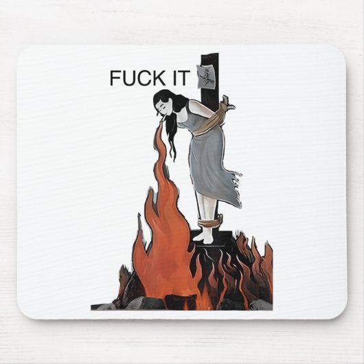 For It Funny - Witch Is Burning In Flames Girl Smo Mousepad (Vorne)