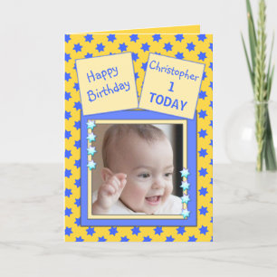 For kids 1 year old little boy birthday greeting karte