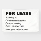 For Lease Black and White Property Management Text Banner (Horizontal)