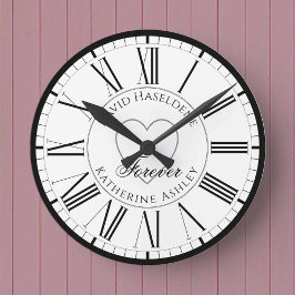 For Lovers in Love - a Forever Personalized Runde Wanduhr