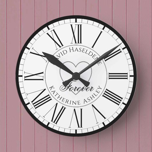 For Lovers in Love - a Forever Personalized Runde Wanduhr