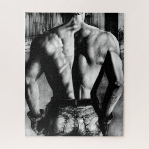 For Men Elegant Hand-drawn Art Male Bodybuilder Puzzle