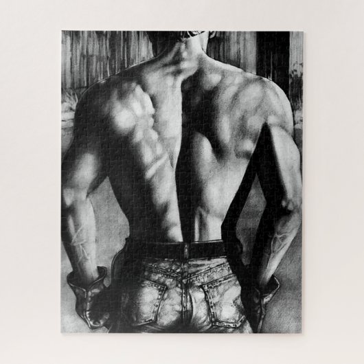 For Men Elegant Hand-drawn Art Male Bodybuilder Puzzle (Vertikal)