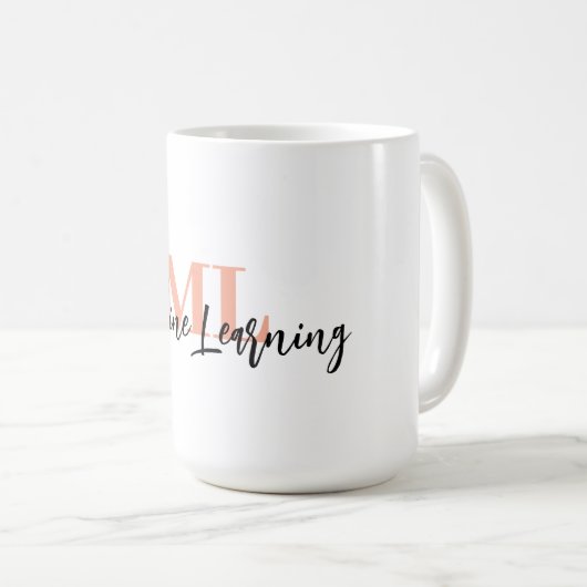 For ML Lovers & Tech Enthusiasts – White ML Mug 💻 Kaffeetasse (VorderseiteRechts)