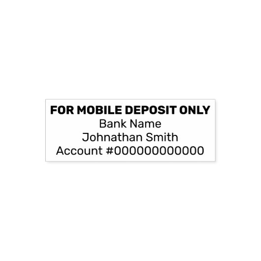 For Mobile Deposit Only at Bank Check Endorsement Permastempel (Design)
