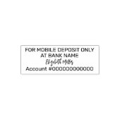 For Mobile Deposit Only Bank Account No. Signature Permastempel (Design)