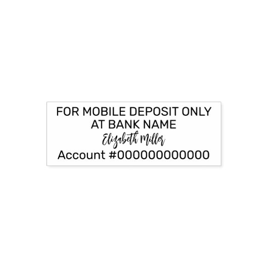 For Mobile Deposit Only Bank Account No. Signature Permastempel (Design)