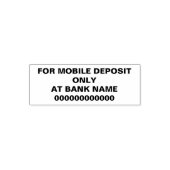 For Mobile Deposit Only Bank Name Account (Bold) Permastempel (Design)