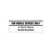 For Mobile Deposit Only Bank Name & Account Number Permastempel (Design)