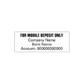 For Mobile Deposit Only Company Bank Name Account Permastempel (Design)