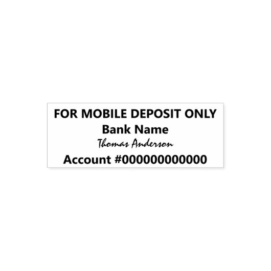 For Mobile Deposit Only Cursive Name Bank Account Permastempel (Design)