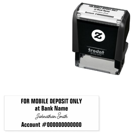 For Mobile Deposit Only "Signature" for Bank App Permastempel (Beispiel)