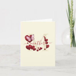 For Mom Butterfly Heart-Shaped Leaves Bouquet Karte