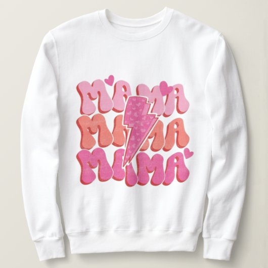for mum, happy mother's day, retro mum, mummy sweatshirt (Design vorne)