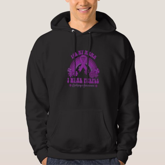 For My Mama I Wear Purple Epilepsy Awareness Rainb Hoodie (Vorderseite)