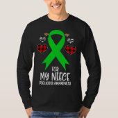 For My Niece Scoliosis Awareness Ribbon Leopard Bu T-Shirt (Vorderseite)