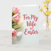 For My Wife At Easter Card Karte (Gelbe Blume)