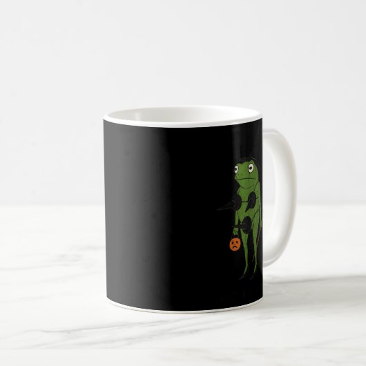 For October, Funny Halloween, Funny Witch Frog Kaffeetasse (VorderseiteRechts)