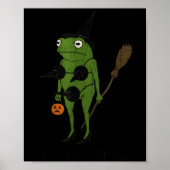 For October, Funny Halloween, Funny Witch Frog Poster (Vorne)