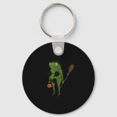 For October, Funny Halloween, Funny Witch Frog Schlüsselanhänger (Vorderseite)