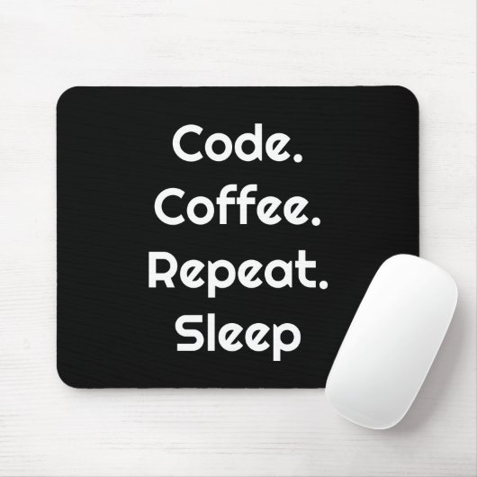For Programmers – Code. Coffee. Repeat. Sleep Mousepad (Mit Mouse)
