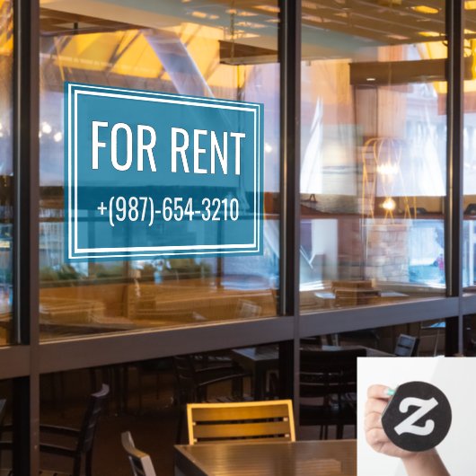 For Rent Removable Window Cling Sign Fensteraufkleber (Restaurantfenster)