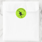 For Skiers, Ski Trick Graphic Lime Green Runder Aufkleber (Tasche)