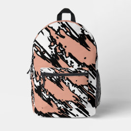 For Soft Souls – Blush Beige Abstract Backpack Bedruckter Rucksack
