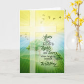 for Son Christian God's Light and Love Birthday Karte (Gelbe Blume)