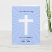 For Step Son Baptism,Glowing Cross Karte (Vorderseite)