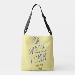 För Sverige i Tiden Bag, Schwedisches Motto Tragetaschen Mit Langen Trägern