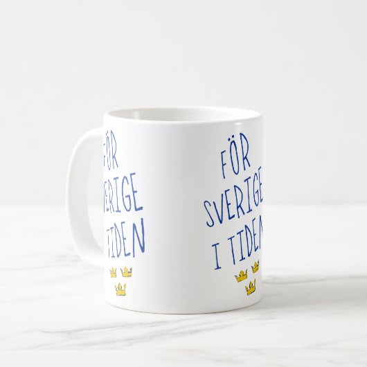 För Sverige i Tiden Tasse Schwedisches Motto (Vorderseite Links)