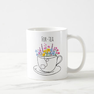 For-Tea 40. Geburtstag Whimsical Farbige Blumen Kaffeetasse