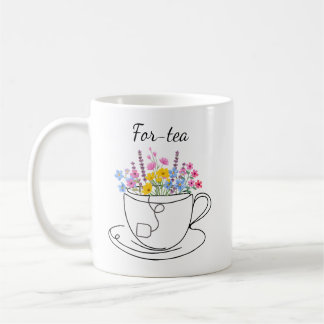 For-Tea 40. Geburtstag Whimsical Farbige Blumen Kaffeetasse