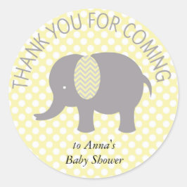 For Thank you coming ELephant Baby Shower Runder Aufkleber