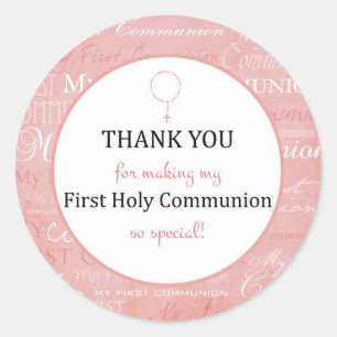 For Thank you coming,- First Holy communion tag - Runder Aufkleber
