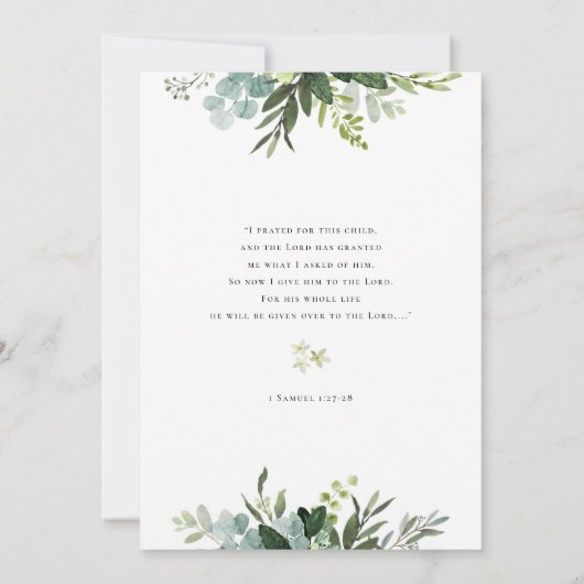 For This Child We Have Prayed Baby Shower Invite Einladung (Rückseite)