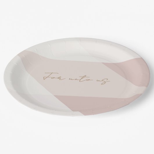 For Unto Us a Child is Born Paper Plate Pappteller (Schrägansicht)