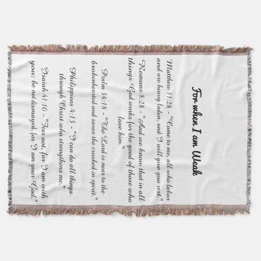 For when I am weak bible verse blanket Decke (Vorderseite)