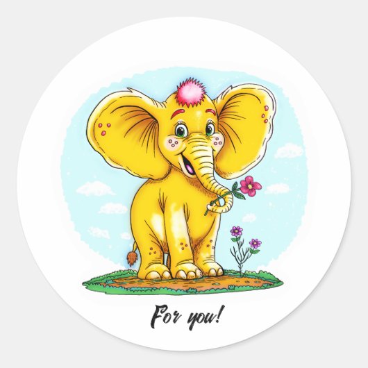 For You – Cute Elephant Sticker (Vorderseite)