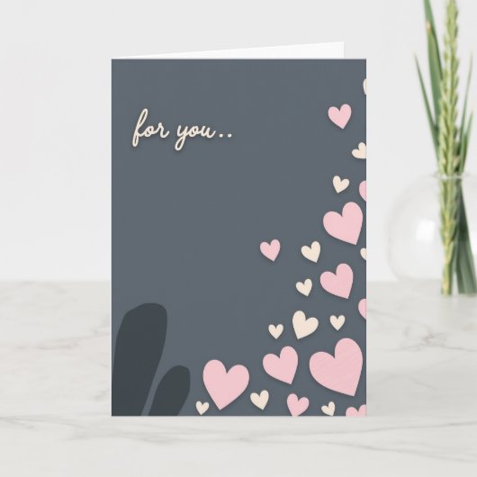For You Hearts Simple Love Card Karte (Vorderseite)