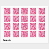 For you, pink flower stickers, custom quadratischer aufkleber (Blatt)