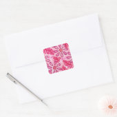For you, pink flower stickers, custom quadratischer aufkleber (Umschlag)
