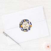 Forage & Wander Retro-Muster Midnight Forest Runder Aufkleber (Umschlag)