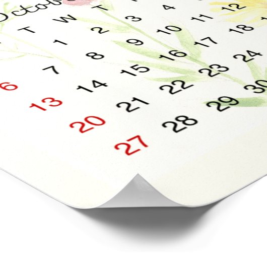 Foral 2024 calender watercolor poster (Ecke)
