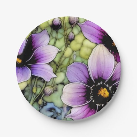 Foral Cosmos Pappteller (Vorderseite)
